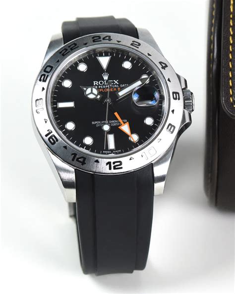 rolex explorer ii rubber strap|Rolex explorer 2 watch straps.